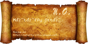 Mátéffy Ottó névjegykártya